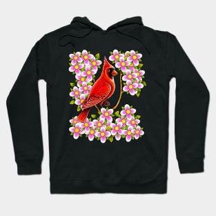 Red Cardinal bird dogwood flower North Carolina Virginia Hoodie